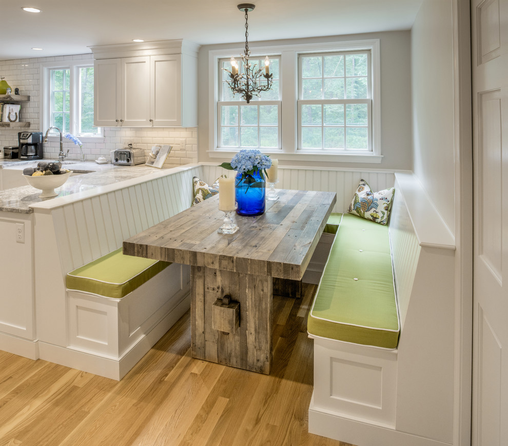 Inspiration for a transitional dining room remodel in Boston