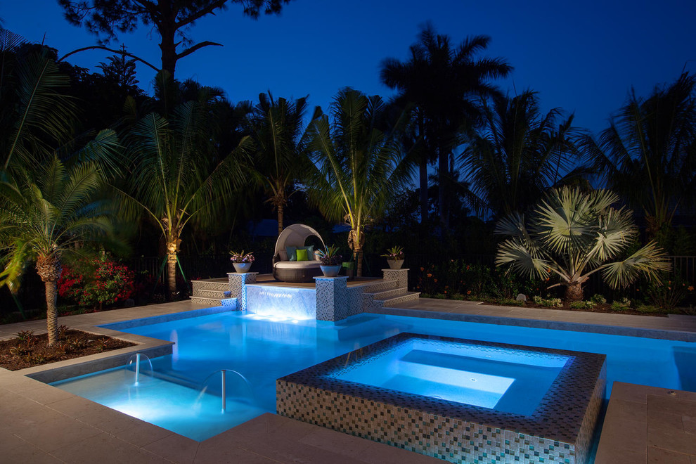 This is an example of a tropical pool in Miami.