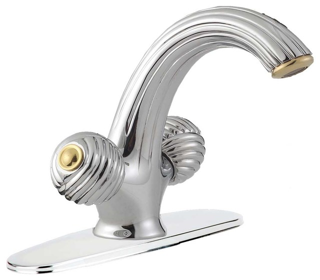 Bathroom Faucet Chrome Centerset 6 7/16"H 2 Handles Eclectic