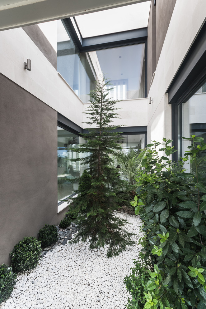 Foto de patio actual de tamaño medio sin cubierta en patio