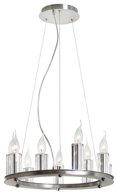 Dainolite GRY-1809C-SC 9 Light Chandelier Sc Finish Crystal Candle Covers