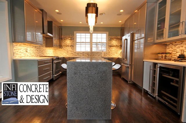 Modern Kitchen Louisville Concrete Countertops - Recycled Glass - Kitchen Island modern-kitchen