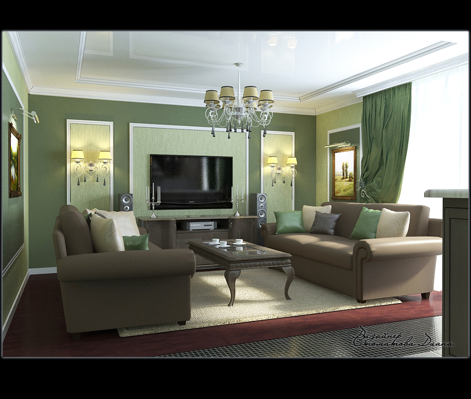 Квартира "классика в зеленом"