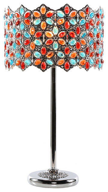 Tracy Porter 23 Fairlea Jeweled Chrome Table Lamp Multicolored Tracy Porter 23 Fairlea Jeweled Chrome Table Lamp Multicolored Crystal