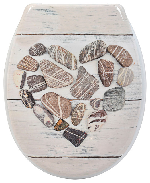 Printed Duroplast Oval Elongated Toilet Seat Design 17x14.6, Design