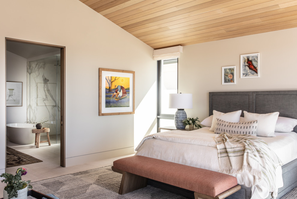 Inspiration for a contemporary bedroom in Orange County.
