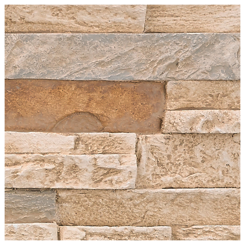 SAMPLE Faux Stacked Stone Wall Panel Almond Traditional Wall Panels by Buy Faux Stone