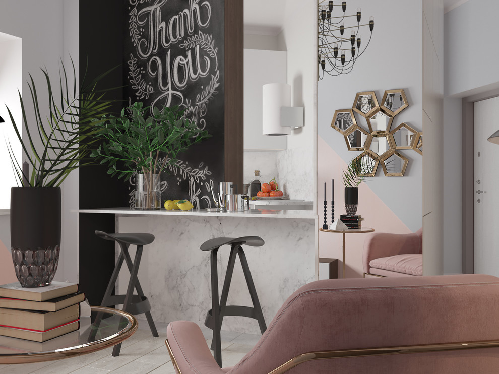 Дизайн проект интерьера квартиры для молодой девушки