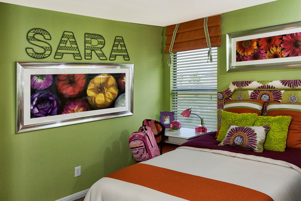 Design ideas for a contemporary kids' room for girls in Austin.