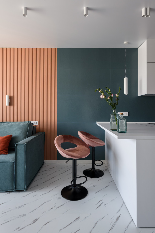 Кораллово-бирюзовый