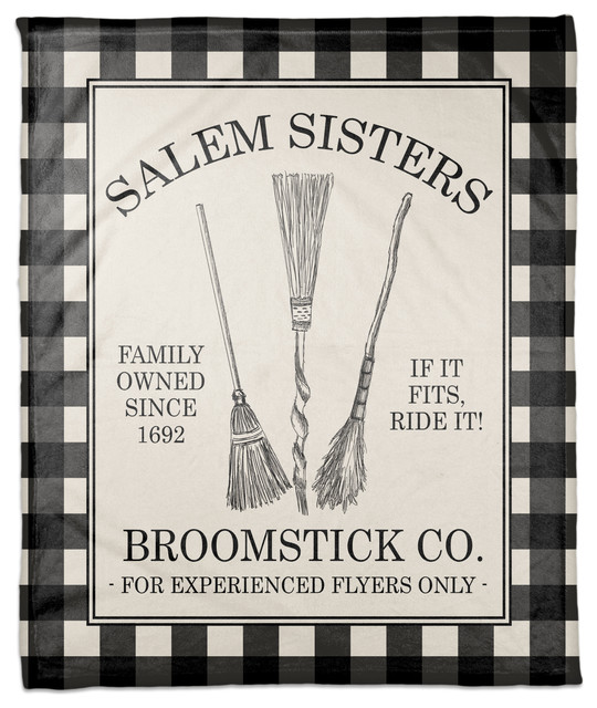 Salem Sisters Broomstick Co. 50"x60" Fleece Blanket