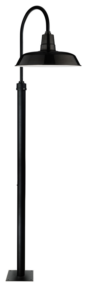 Cocoweb 12" Vintage LED Post Light in Black With 8' Post