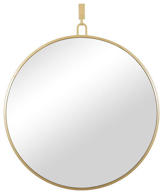 Varaluz Lighting Stopwatch 40 Inch Round Mirror, Gold Finish