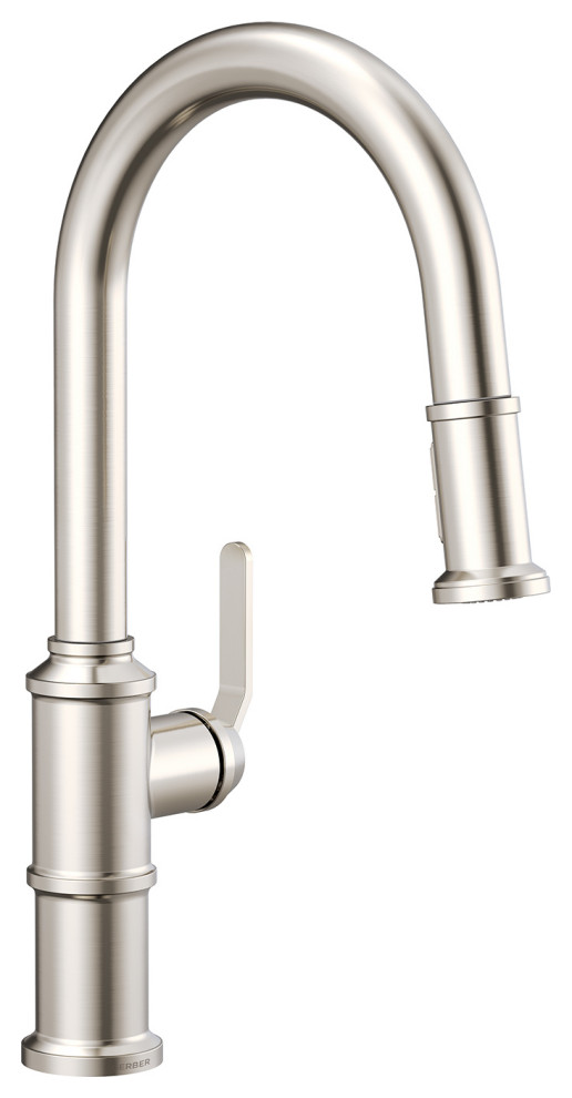 Kinzie Single Handle PullDown Kitchen Faucet w/ Snapback Retraction