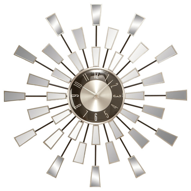Metal And Mirror Wall Clock 22 D