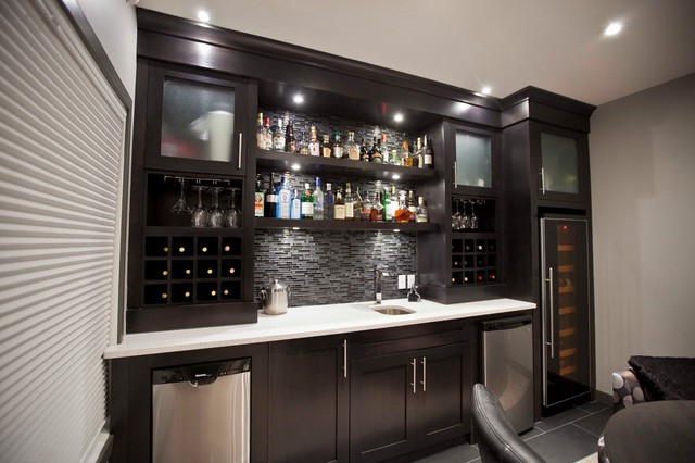 Bilick Basement Development contemporary-home-bar
