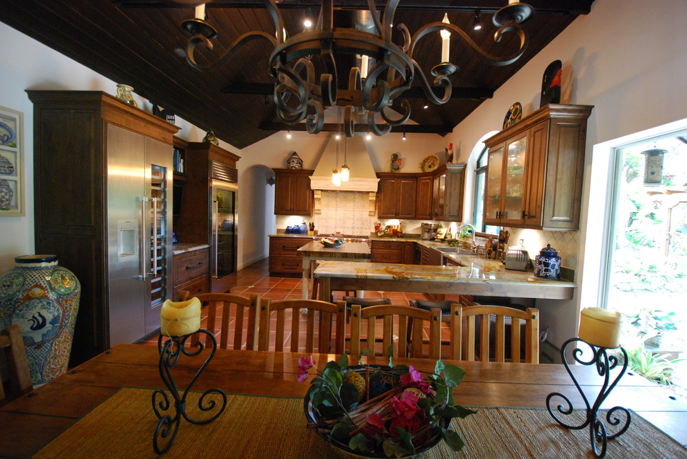 Example of a mountain style kitchen design in Miami