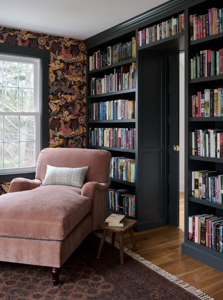 Inspiration for a transitional home office remodel in Boston