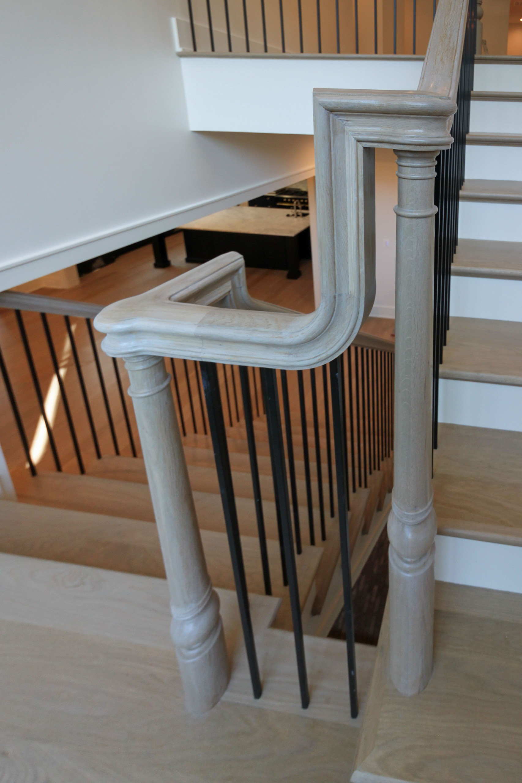 93_Captivating Light Wood Railing System with Black Spindles, Arlington VA 22207