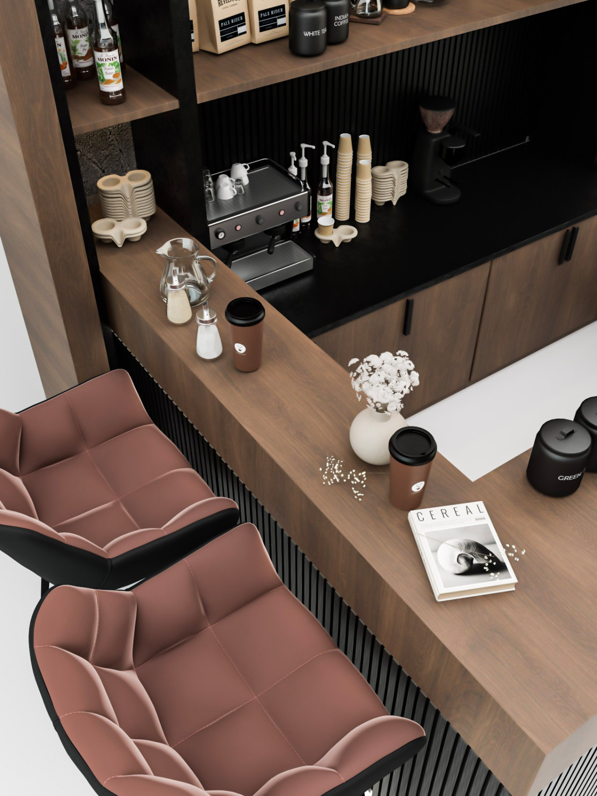 Дизайн торгового островка кофе