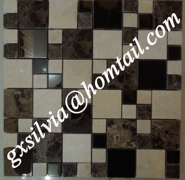 Stainless steel and stone tile