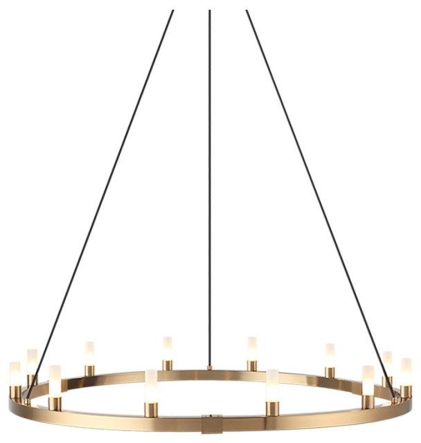 Cascadian 12 Light Chandelier, Aged Gold Brass Transitional