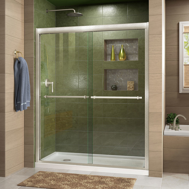 Dreamline Duet 44 48 Frameless X Pass Sliding Shower Door Brushed Nickel