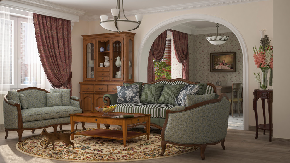 Вид на гостиную и столовую зоны