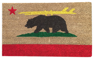 Hand Painted California Bear Surf Doormat Rustic Doormats