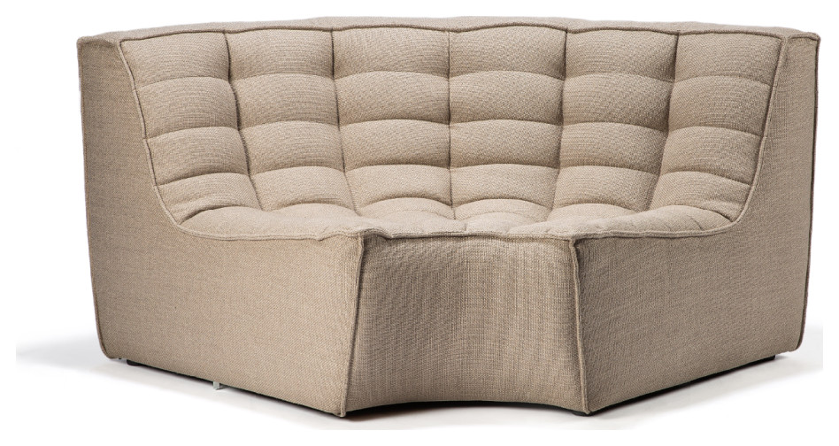 Curved Upholstered Sofa | OROA N701, Beige, Corner (48"w X 48"d X 30"h)