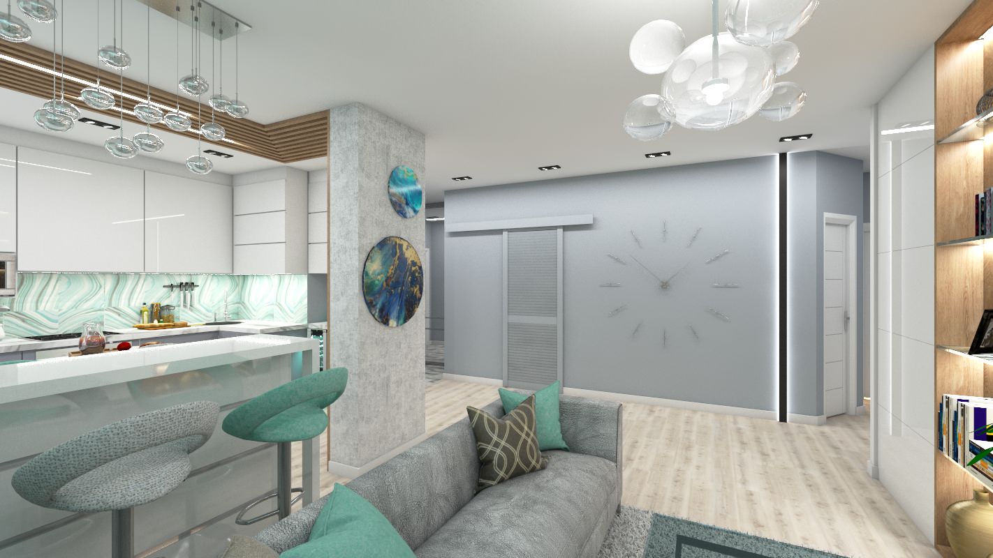 Дизайн проект 3-х комнатной квартиры "Пифагор"