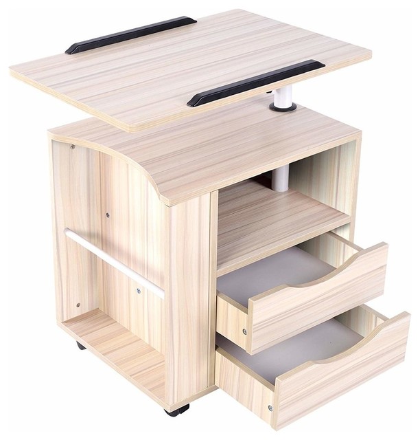 Bedside Table With Adjule Swivel Top Drawers Wheels And Bedside Table With Adjule Swivel Top Drawers Wheels And Open Shelf Modern Nightstands Tables By Decor Love