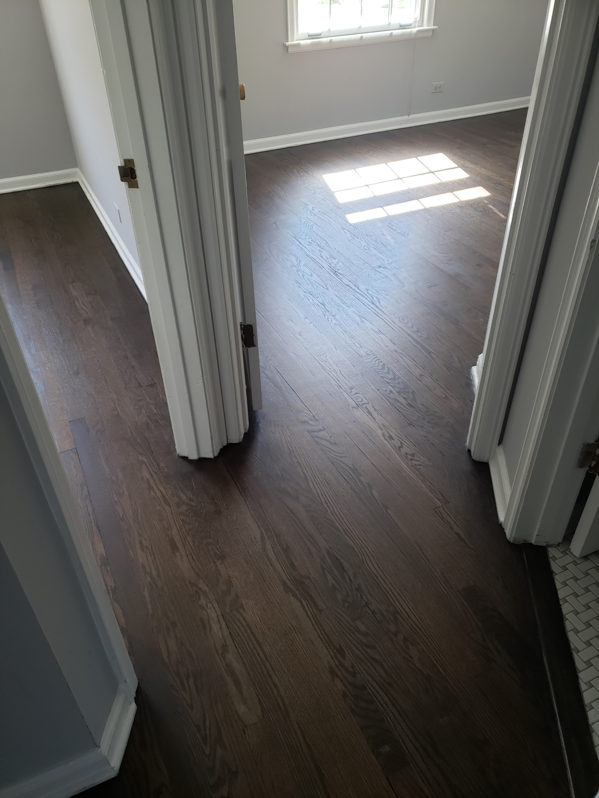 Northbrook,  Red oak floors , Dark Walnut stain , Bona Mega One matte finish