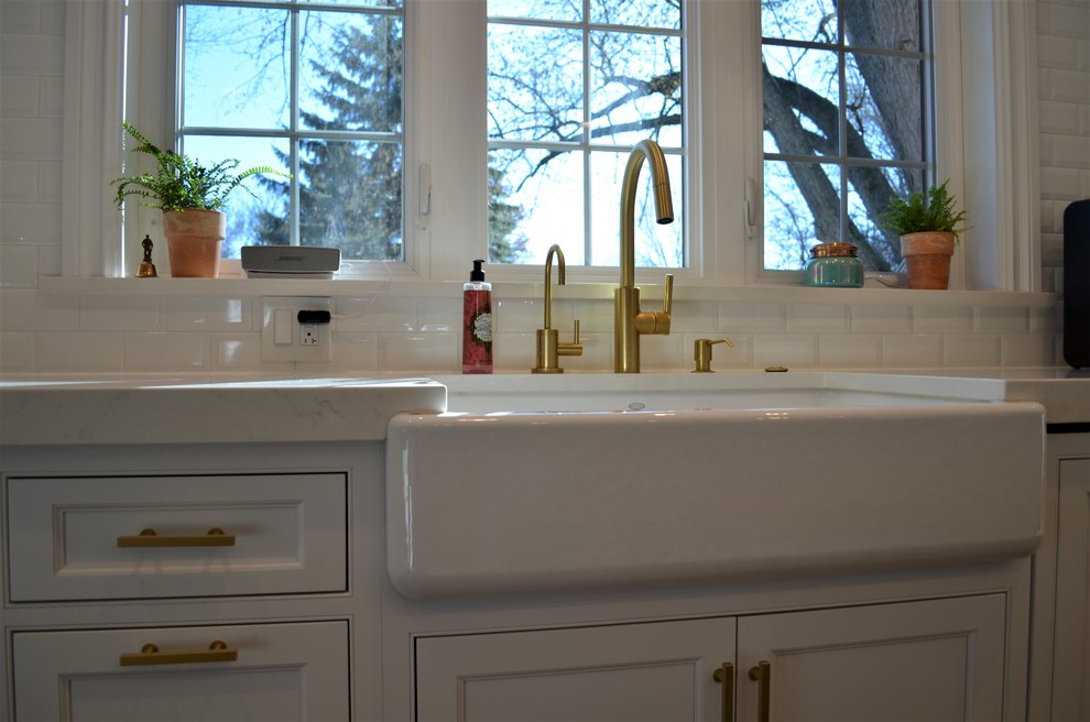 Transitional home design photo in Chicago