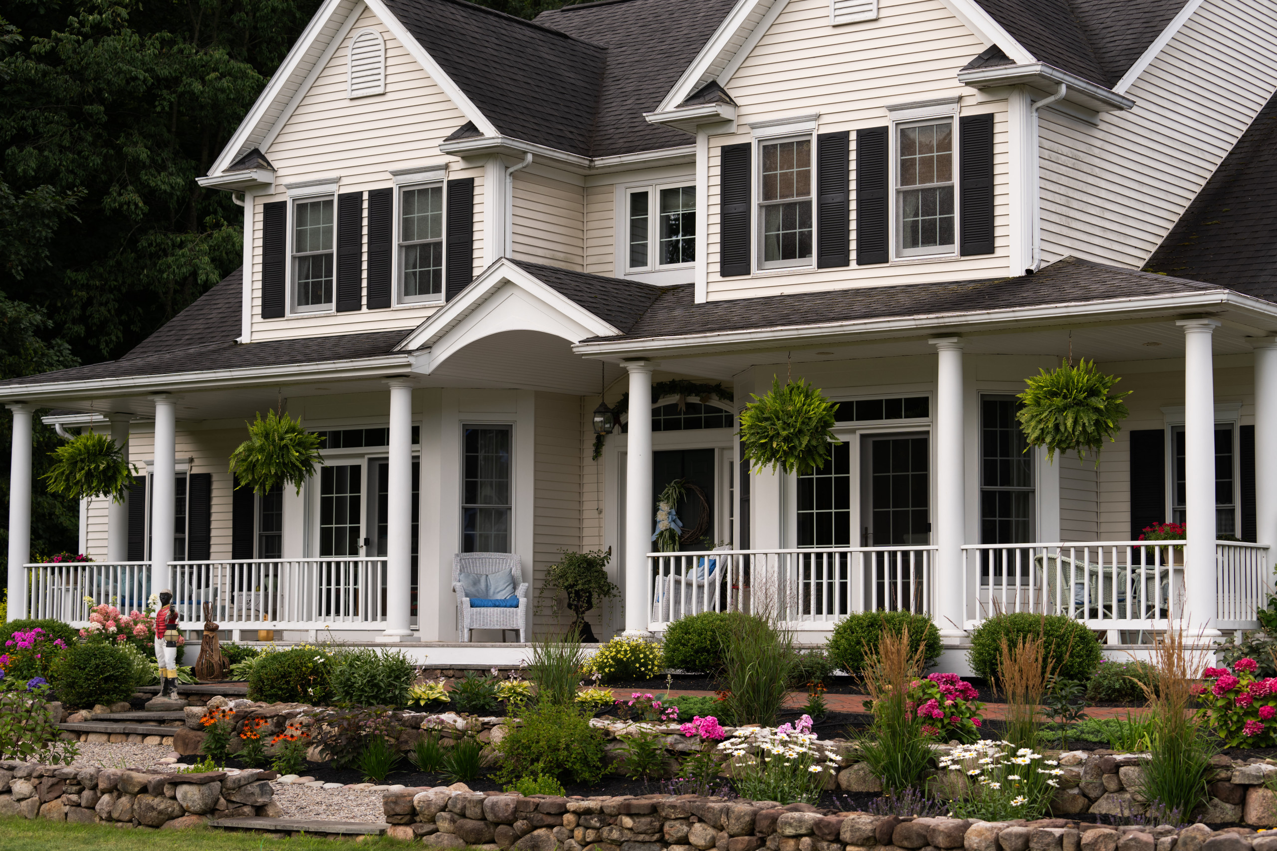 Showcase front landscaping with terraces