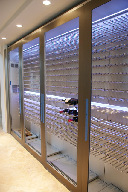 Modern Wine Cellar Hawaii Custom Aluminum Wine Cellar Cabinet modern-wine-cellar