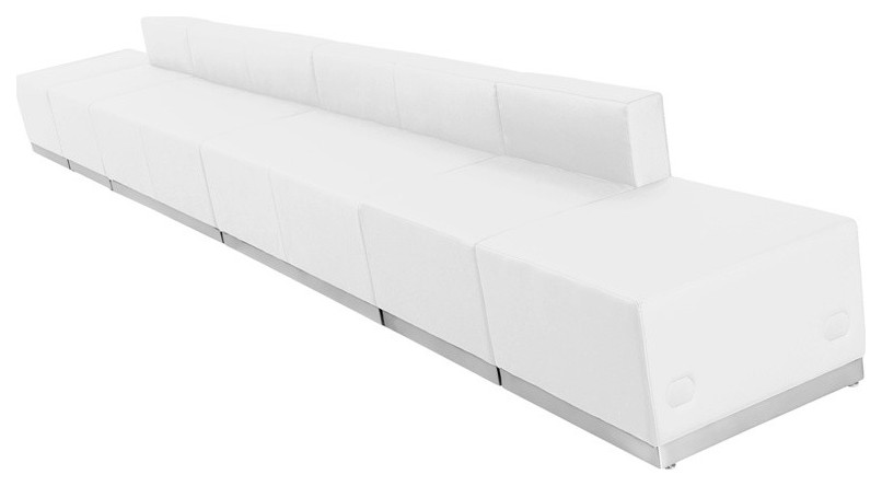 Hercules Alon Series Melrose White Leather Reception Configuration, 6-Piece Set