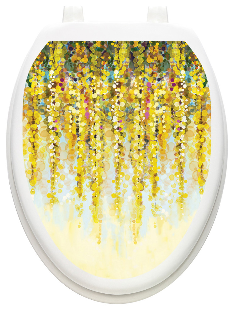 Weeping Saffron Toilet Tattoos, Toilet Seat Decal Contemporary Wall