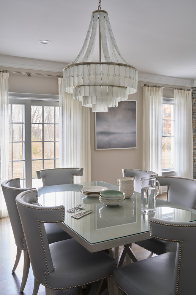 Inspiration for a transitional dining room remodel in New York