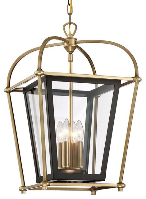 Baron 4 Light Foyer Lantern Chandelier Fixture Aged Br And Matte Black Baron 4 Light Foyer Lantern Chandelier Fixture Aged Br And Matte Black