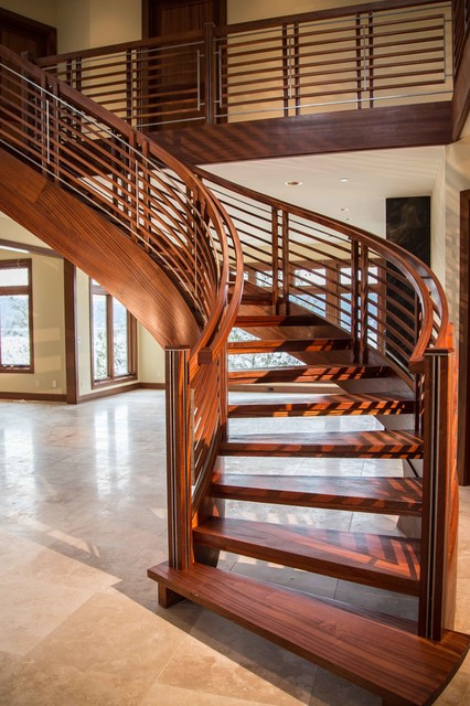Music Contemporary Curved Floating Staircase Design Ideas For A Contemporary Staircase In Seattle