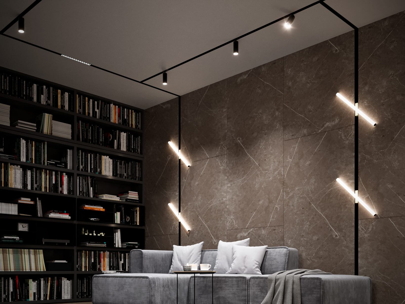 Living room project in the Wings residential complex