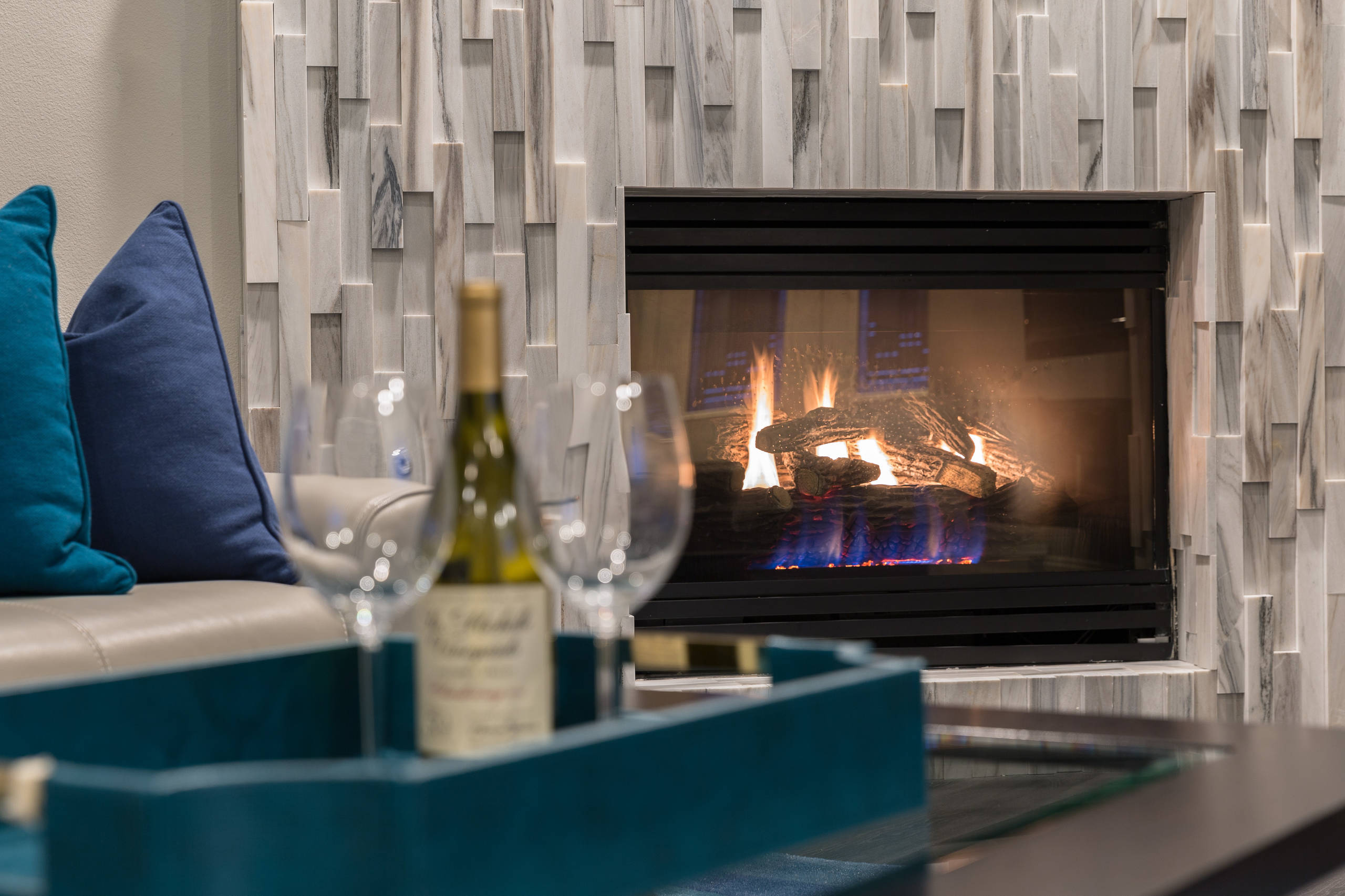 Marble Textured Fireplace