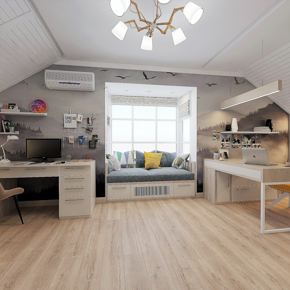 интерьер детсой и взрослой спален