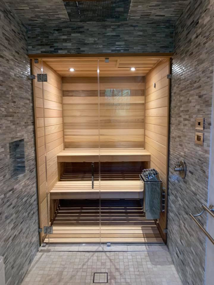 Example of a mid-sized classic sauna design in Other