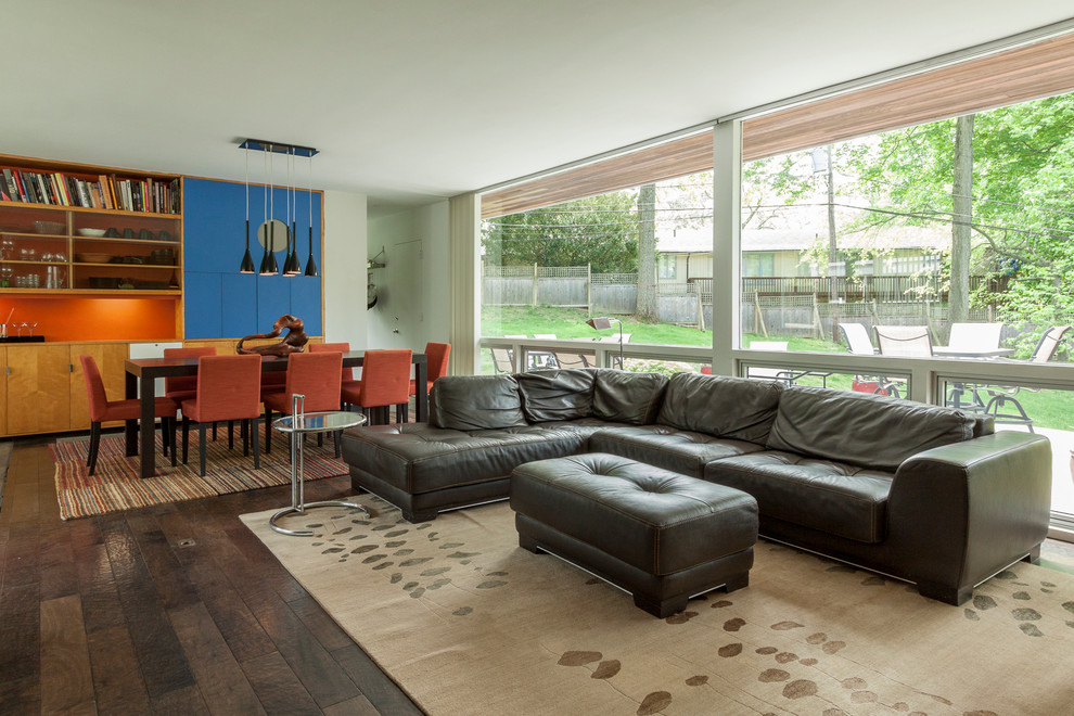 Large modern open concept living room in Philadelphia.