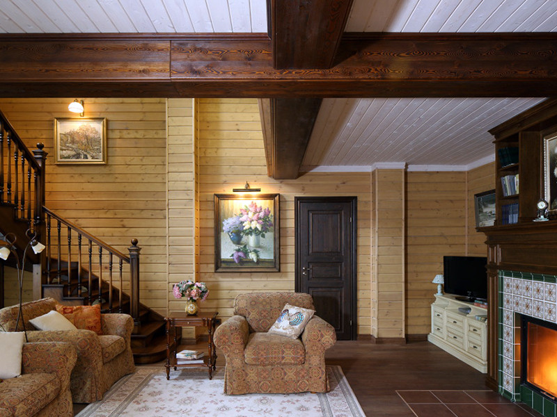 Дизайн интерьера деревянного дома 300 кв.м. в Крекшино