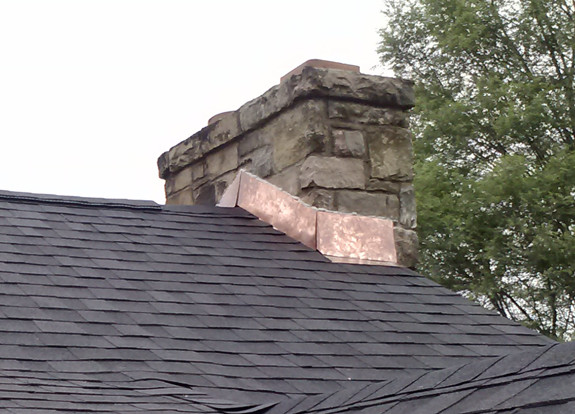 1800's Stone Chimney Repair & Copper Flashing