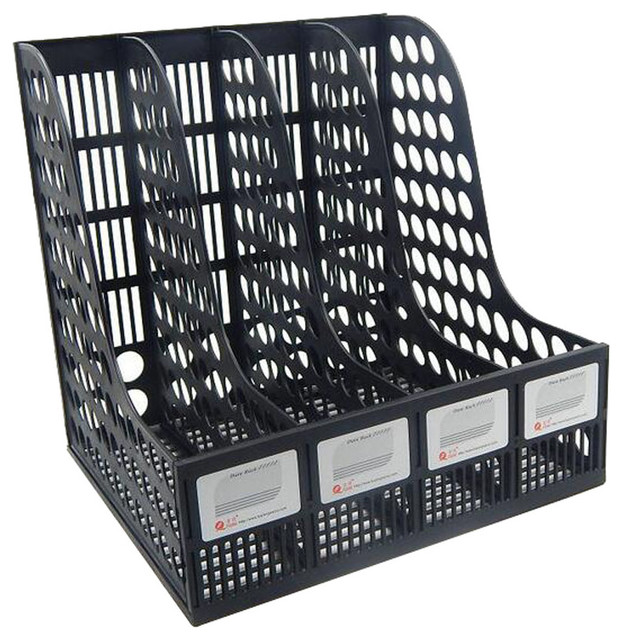 Office 4 Compartment Desktop Folder Organizer Magazine File Organizer