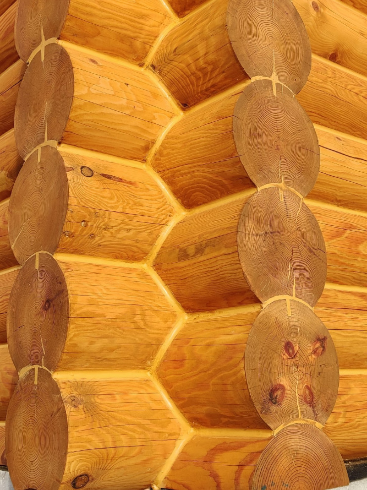 Шлифовка сруба, утепление, покраска масловоском, теплый шов